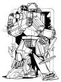 Hellbringer crashing through a door from Jade Falcon Sourcebook